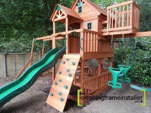 The Skyfort Cedar Wooden Climbing Frame, Selwood