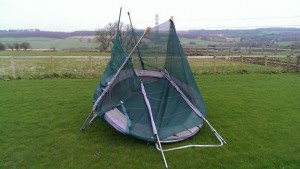 Childrens Broken Trampoline Climbing Frame