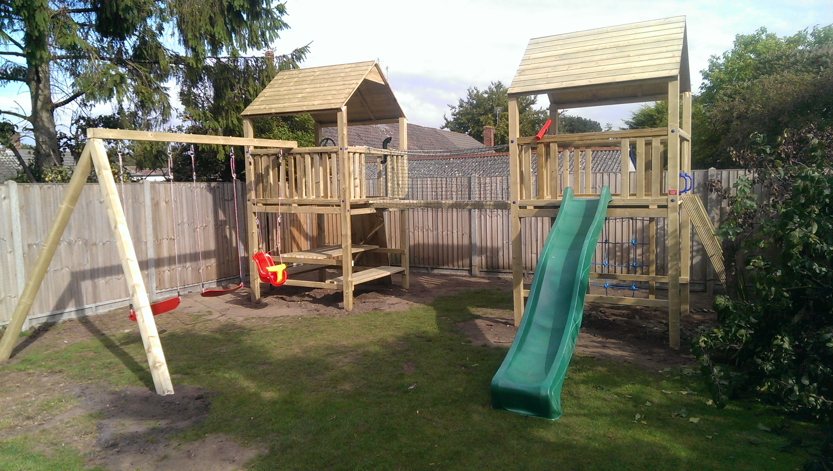Play Crazy Two Tower Climbing Frame Installation