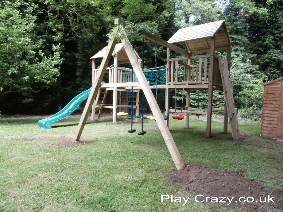 Play Crazy Double Tower Climbing Frame Installation