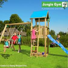 The Jungle Gym Castle 2-Swing X’tra Climbing Frame