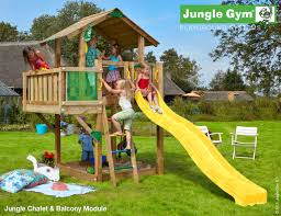 The Jungle Gym Chalet Balcony 2 Swing Climbing Frame