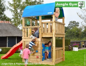 Farm Playhouse 2 Swing Climbing Frame Jungle Gym 