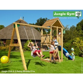 The Jungle Gym Club 2-Swing X’tra Climbing Frame