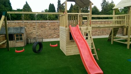 Play Crazy Bespoke Double Tower Climbing Frame