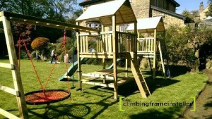 play Crazy double Tower Climbing Frame