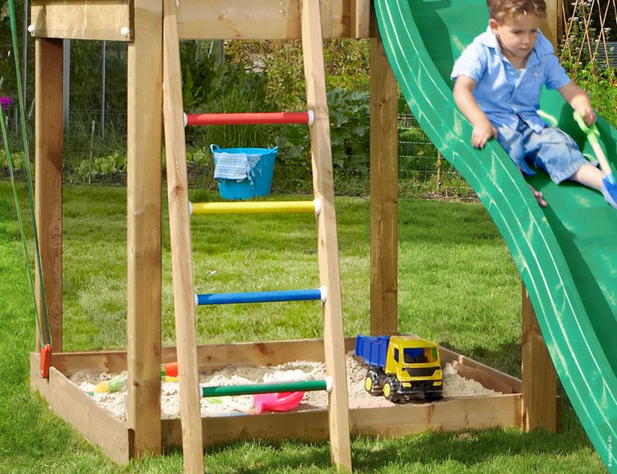 jungle gym chalet ladder sandpit